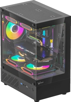 Корпус Formula Crystal Z1CM Plus AR черный без БП mATX 2x120mm 1xUSB3.0 audio bott PSU - купить недорого с доставкой в интернет-магазине