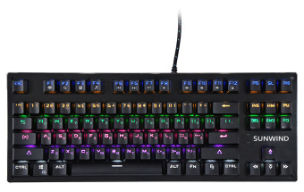 Клавиатура SunWind SW-K900G механическая черный USB Multimedia for gamer LED - купить недорого с доставкой в интернет-магазине