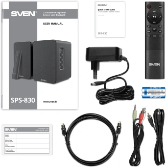 Колонки Sven АС SPS-830 2.0 черный 60Вт BT - купить недорого с доставкой в интернет-магазине