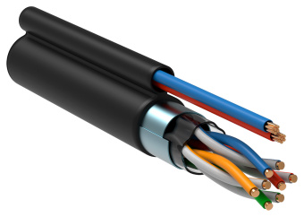 Кабель информационный ITK с кабелем питания LC3-C5E04-379 кат.5E F/UTP 4X2X24AWG LDPE внешний 305м черный - купить недорого с доставкой в интернет-магазине