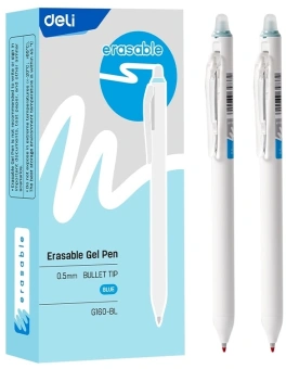 Ручка гелев. Deli EG160-BL белый d=0.5мм гол. черн. кругл. стираемая - купить недорого с доставкой в интернет-магазине
