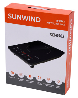 Плита Индукционная SunWind SCI-0502 черный стеклокерамика (настольная) - купить недорого с доставкой в интернет-магазине