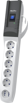 Сетевой фильтр Pilot Pro 2023 5м (6 розеток) серый (коробка) - купить недорого с доставкой в интернет-магазине