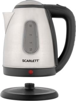 Чайник электрический Scarlett SC-EK21S88 1.8л. 2200Вт черный/серебристый корпус: металл (EK21S88) - купить недорого с доставкой в интернет-магазине