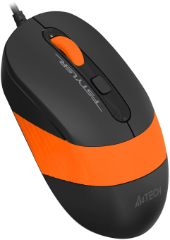 Мышь A4Tech Fstyler FM10S черный/оранжевый оптическая 1600dpi silent USB 3but (FM10S USB ORANGE) - купить недорого с доставкой в интернет-магазине
