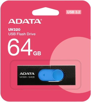 Флеш Диск A-Data 64GB UV320 AUV320-64G-RBKBL USB3.2 черный - купить недорого с доставкой в интернет-магазине
