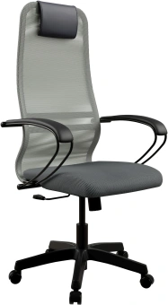 Кресло Метта SU-B-8 светло-серый сиденье светло-серый сетка с подголов. крестов. металл хром - купить недорого с доставкой в интернет-магазине