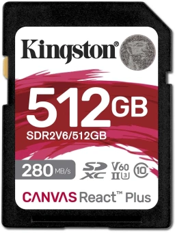 Флеш карта SDXC 512GB Kingston SDR2V6/512GB Canvas React Plus w/o adapter - купить недорого с доставкой в интернет-магазине