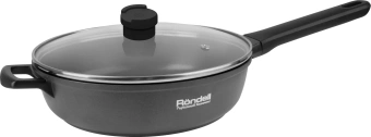 Сотейник Rondell Zorro RDA-1453 d=28см (с крышкой) графитовый - купить недорого с доставкой в интернет-магазине