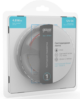 Лента светодиод. Gauss Basic 2м (BT001) - купить недорого с доставкой в интернет-магазине