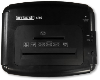 Шредер Office Kit S180 (0,8x1) черный (секр.P-7) фрагменты 5лист. 32лтр. пл.карты CD - купить недорого с доставкой в интернет-магазине