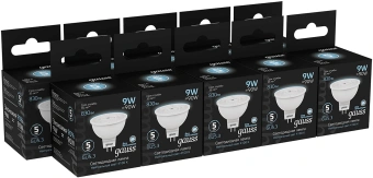 Лампа светодиодная Gauss 101505209 9Вт цок.:GU5.3 рефлек. 150B св.свеч.бел.нейт. MR16 (упак.:10шт) - купить недорого с доставкой в интернет-магазине