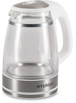 Чайник электрический Hyundai HYK-G3506 1.7л. 2200Вт белый/серебристый корпус: стекло - купить недорого с доставкой в интернет-магазине