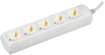 Сетевой удлинитель IEK У05 7м (5 розеток) белый (пакет ПЭ) - купить недорого с доставкой в интернет-магазине