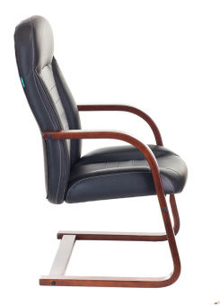 Кресло Бюрократ T-9923WALNUT-AV черный кожа полозья дерево коричневый - купить недорого с доставкой в интернет-магазине