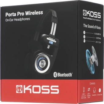 Гарнитура накладные Koss Porta Pro Wireless 2.0 черный/серебристый беспроводные bluetooth оголовье (80004324) - купить недорого с доставкой в интернет-магазине