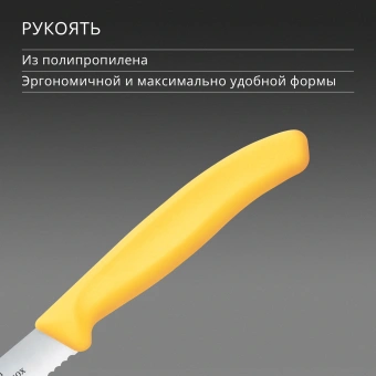 Нож кухонный Victorinox Swiss Classic (6.7838.C1) стальной столовый для овощей лезв.110мм серрейт. заточка желтый - купить недорого с доставкой в интернет-магазине