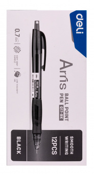 Ручка шариков. автоматическая Deli Arris EQ17-BK черный d=0.7мм черн. черн. резин. манжета - купить недорого с доставкой в интернет-магазине