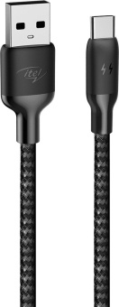 Кабель Itel C22N(ICD-C22N) USB (m)-USB Type-C (m) 1м черный (упак.:1шт) - купить недорого с доставкой в интернет-магазине