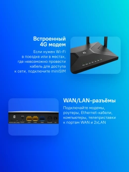 Роутер беспроводной Netis MW5360 N300 10/100BASE-TX/4G cat.4 черный - купить недорого с доставкой в интернет-магазине