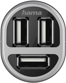 Автомобильное зар./устр. Hama H-173603 2.1A+2.1A+1A универсальное черный (00173603) - купить недорого с доставкой в интернет-магазине