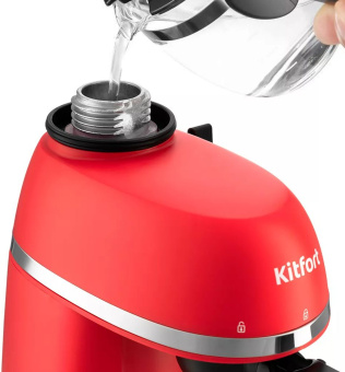 Кофеварка рожковая Kitfort КТ-760-1 800Вт красный/черный - купить недорого с доставкой в интернет-магазине
