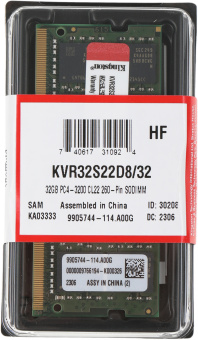 Память DDR4 32GB 3200MHz Kingston KVR32S22D8/32 Valueram RTL PC4-25600 CL22 SO-DIMM 260-pin 1.2В dual rank Ret - купить недорого с доставкой в интернет-магазине