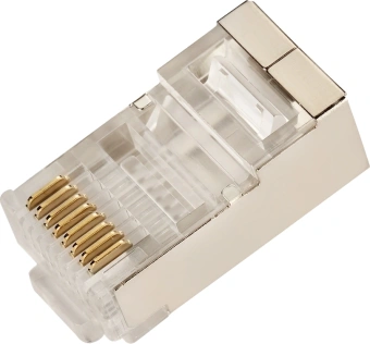 Коннектор Lanmaster (TWT-PL45/S-8P8C/JR100) STP кат.5E RJ45 прозрачный (упак.:100шт) - купить недорого с доставкой в интернет-магазине