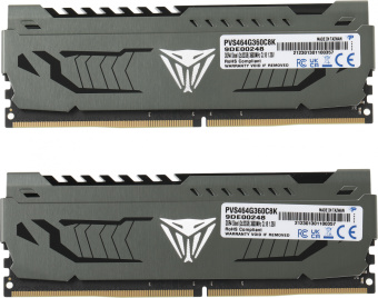 Память DDR4 2x32Gb 3600MHz Patriot PVS464G360C8K Viper Steel RTL Gaming PC4-28800 CL18 DIMM 288-pin 1.35В dual rank с радиатором Ret - купить недорого с доставкой в интернет-магазине