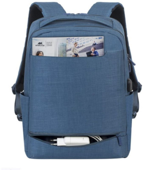 Рюкзак для ноутбука 17.3" Riva 8365 синий полиэстер женский дизайн (8365 BLUE) - купить недорого с доставкой в интернет-магазине
