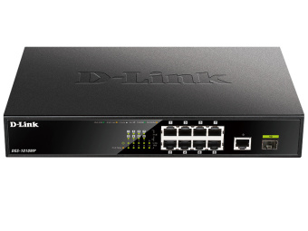 Коммутатор D-Link DGS-1010MP/A1A 9x1Гбит/с 1SFP 8PoE 125W неуправляемый - купить недорого с доставкой в интернет-магазине