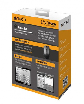Мышь A4Tech OP-760 черный оптическая (1200dpi) USB (3but) - купить недорого с доставкой в интернет-магазине