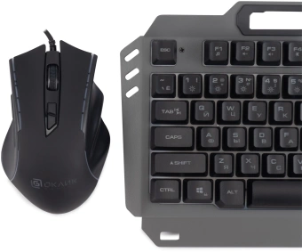 Клавиатура + мышь Оклик 700GMK клав:черный мышь:черный USB Multimedia LED (1533156) - купить недорого с доставкой в интернет-магазине