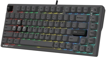 Клавиатура A4Tech Bloody MS76 темно-серый USB Multimedia for gamer LED (MS76) кабель 1.8м - купить недорого с доставкой в интернет-магазине