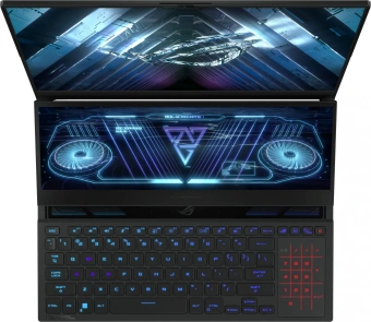 Ноутбук Asus ROG Zephyrus Duo GX650PY-NM083W Ryzen 9 7945HX 32Gb SSD2Tb NVIDIA GeForce RTX4090 16Gb 16" IPS WQXGA (2560x1600) Windows 11 Home black WiFi BT (90NR0BI1-M004V0) - купить недорого с доставкой в интернет-магазине