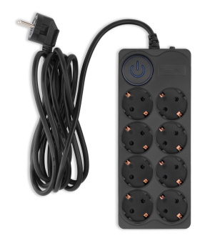 Сетевой фильтр Ippon BK-8-EU-3-10-B 3м (8 розеток) черный (коробка) - купить недорого с доставкой в интернет-магазине
