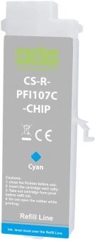 Картридж перезаправляемый струйный Cactus CS-R-PFI107C-CHIP голубой (260мл) для Canon imageProGRAF iPF670/680/685/770/780/785 с чипом - купить недорого с доставкой в интернет-магазине