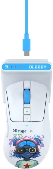 Мышь A4Tech Bloody R73 Ultra Duo белый/рисунок оптическая 20000dpi беспров. USB/USB-C 7but (R73 ULTRA DUO NYX MIRAGE) - купить недорого с доставкой в интернет-магазине