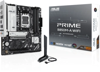 Материнская плата Asus PRIME B850M-A WIFI SocketAM5 AMD B850 4xDDR5 mATX AC`97 8ch(7.1) 2.5Gg RAID+VGA+HDMI+DP - купить недорого с доставкой в интернет-магазине