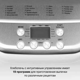 Хлебопечь Hyundai HYBM-3086 600Вт белый/серебристый - купить недорого с доставкой в интернет-магазине