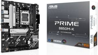 Материнская плата Asus PRIME B850M-K SocketAM5 AMD B850 2xDDR5 mATX AC`97 8ch(7.1) 2.5Gg RAID+HDMI+DP - купить недорого с доставкой в интернет-магазине