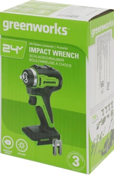 Гайковерт Greenworks G24IW200 аккум. патрон:квад.3/8" (3803607) - купить недорого с доставкой в интернет-магазине