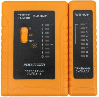 Тестер кабельный PROconnect 12-1006-4 оранжевый/черный - купить недорого с доставкой в интернет-магазине