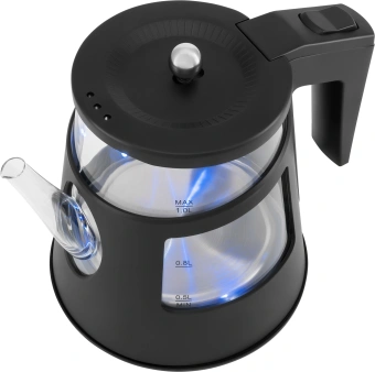 Чайник электрический Vitek VT-WK1083 1л. 1100Вт черный корпус: стекло - купить недорого с доставкой в интернет-магазине