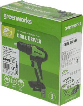 Дрель-шуруповерт Greenworks GD24DD35 аккум. патрон:быстрозажимной (3704007) - купить недорого с доставкой в интернет-магазине