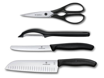 Набор ножей кухон. Victorinox Swiss Classic Kitchen Set, 4 pieces (6.7133.4G) компл.:4предм. черный подар.коробка - купить недорого с доставкой в интернет-магазине