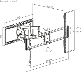 Кронштейн для телевизора Ultramounts UM968 черный 43"-105" макс.50кг настенный поворот и наклон - купить недорого с доставкой в интернет-магазине