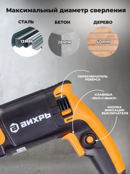 Перфоратор Вихрь П-850К патрон:SDS-plus уд.:3.2Дж 850Вт (кейс в комплекте) - купить недорого с доставкой в интернет-магазине