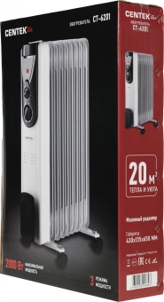 Радиатор масляный Centek CT-6201 2000Вт белый - купить недорого с доставкой в интернет-магазине