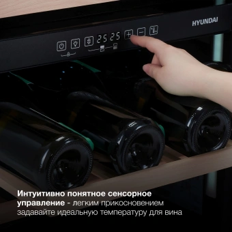 Винный шкаф Hyundai HBWC 0865 DCT 1-нокамерн. черный - купить недорого с доставкой в интернет-магазине